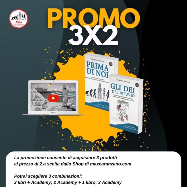 La promozione di max caranzano per acquistare 3 libri e acadmies al prezzo di 2